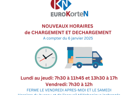 NOUVEAUX HORAIRES DE CHARGEMENT